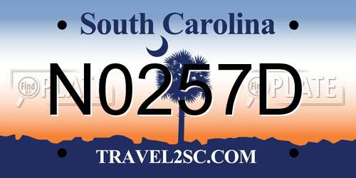 N0257D South Carolina License Plate