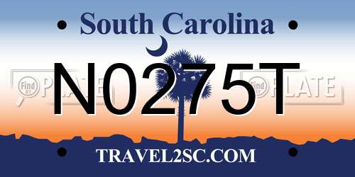 N0275T South Carolina License Plate