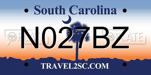 N027BZ South Carolina License Plate