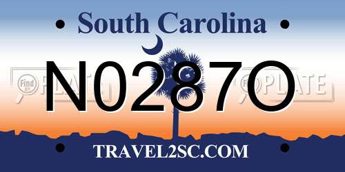 N0287O South Carolina License Plate