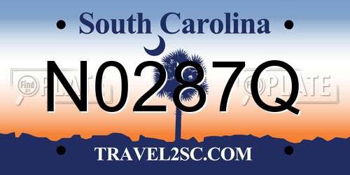 N0287Q South Carolina License Plate