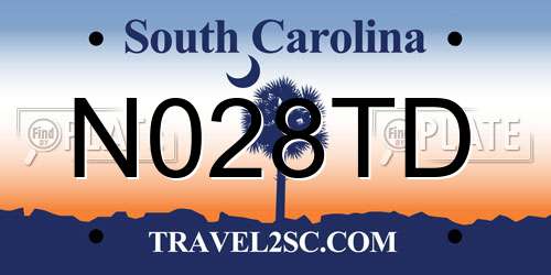 N028TD South Carolina License Plate