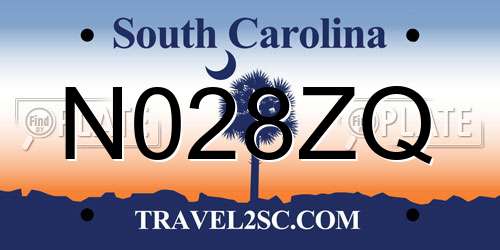 N028ZQ South Carolina License Plate