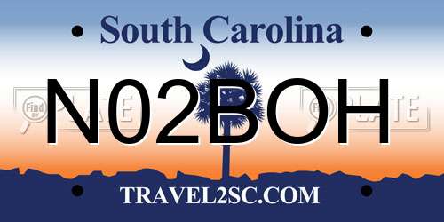 N02BOH South Carolina License Plate