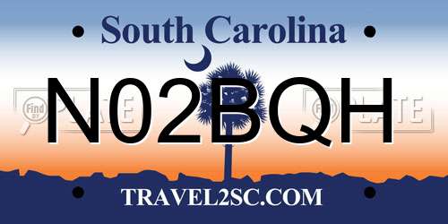 N02BQH South Carolina License Plate