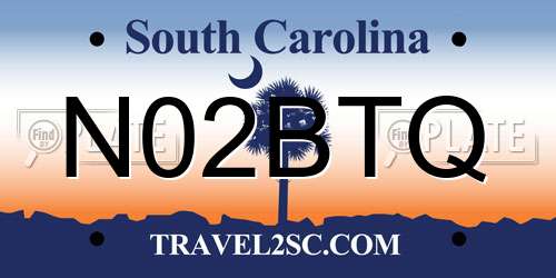 N02BTQ South Carolina License Plate