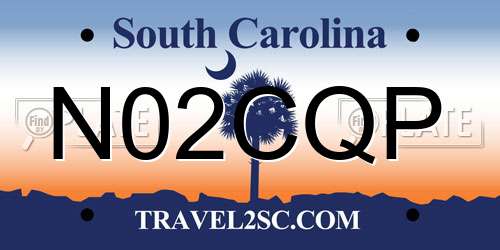 N02CQP South Carolina License Plate