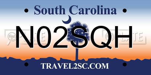 N02SQH South Carolina License Plate