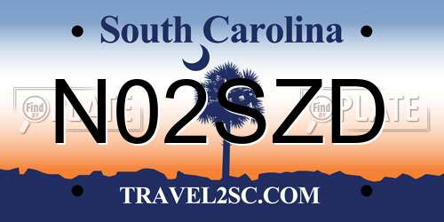 N02SZD South Carolina License Plate