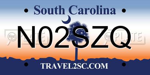 N02SZQ South Carolina License Plate