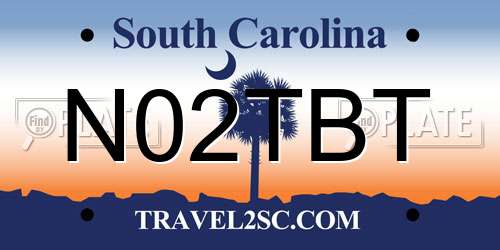N02TBT South Carolina License Plate