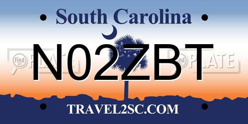 N02ZBT South Carolina License Plate