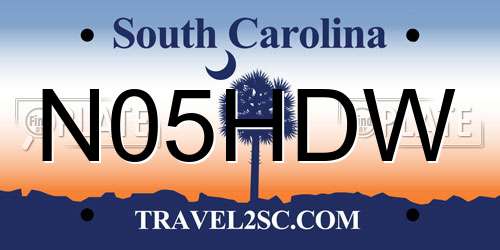 N05HDW South Carolina License Plate