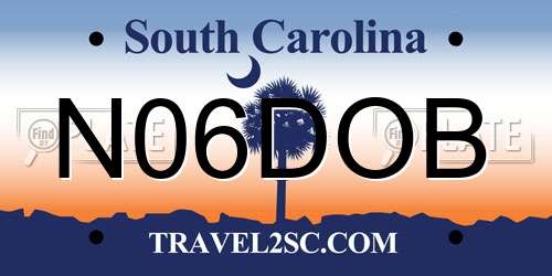 N06DOB South Carolina License Plate