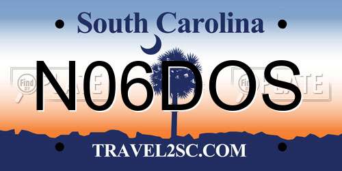 N06DOS South Carolina License Plate