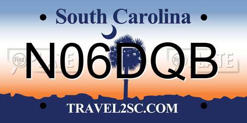 N06DQB South Carolina License Plate
