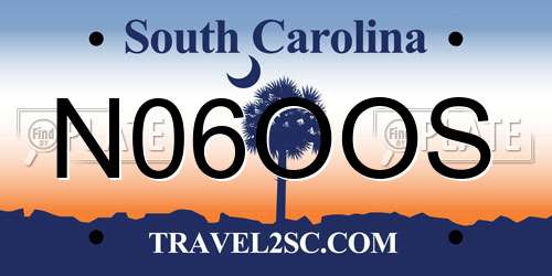 N06OOS South Carolina License Plate