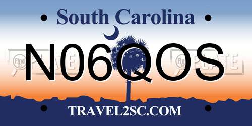 N06QOS South Carolina License Plate