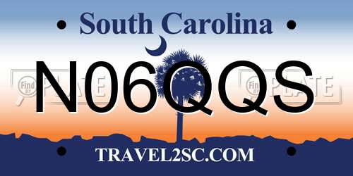 N06QQS South Carolina License Plate