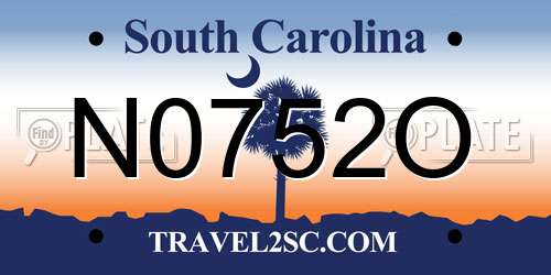 N0752O South Carolina License Plate