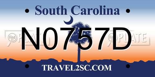 N0757D South Carolina License Plate