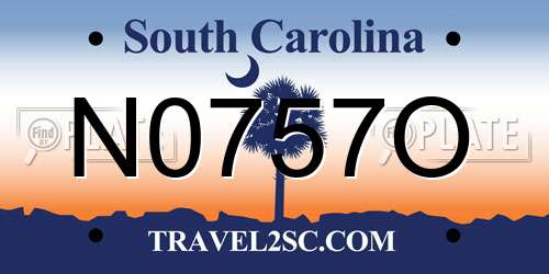 N0757O South Carolina License Plate