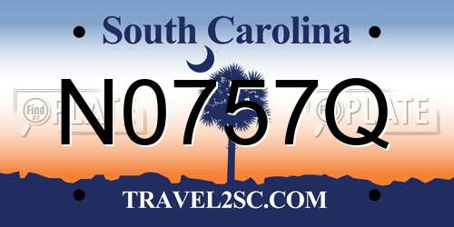 N0757Q South Carolina License Plate