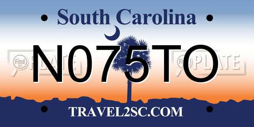 N075TO South Carolina License Plate