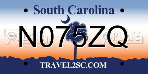 N075ZQ South Carolina License Plate