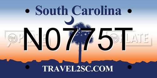 N0775T South Carolina License Plate
