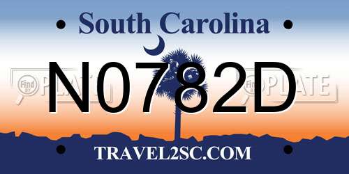 N0782D South Carolina License Plate