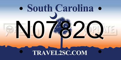 N0782Q South Carolina License Plate