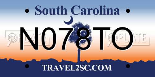 N078TO South Carolina License Plate