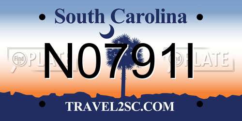N0791I South Carolina License Plate