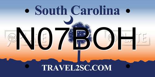 N07BOH South Carolina License Plate