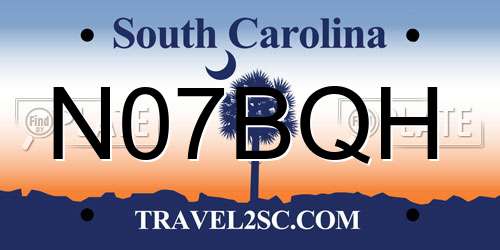 N07BQH South Carolina License Plate