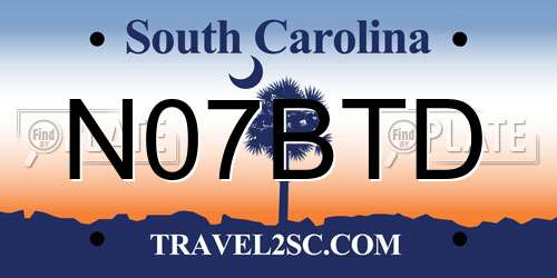 N07BTD South Carolina License Plate