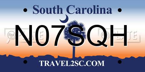 N07SQH South Carolina License Plate