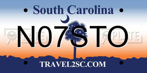 N07STO South Carolina License Plate