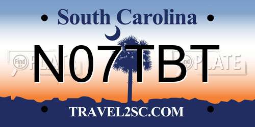 N07TBT South Carolina License Plate
