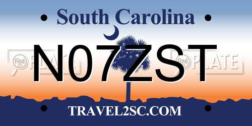 N07ZST South Carolina License Plate