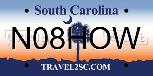 N08HOW South Carolina License Plate