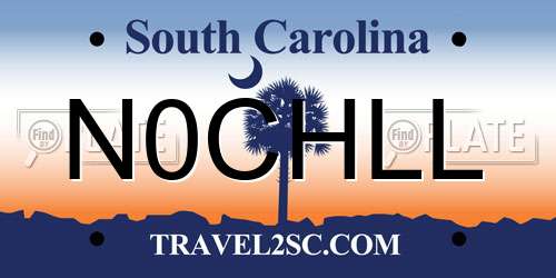 N0CHLL South Carolina License Plate