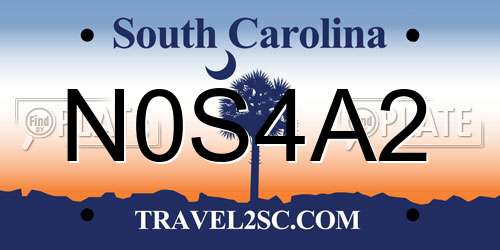 N0S4A2 South Carolina License Plate