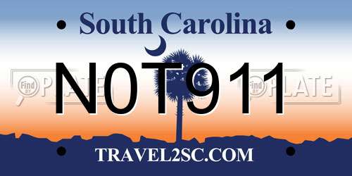 N0T911 South Carolina License Plate