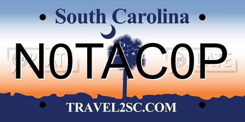 N0TAC0P South Carolina License Plate