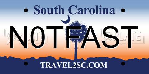 N0TFAST South Carolina License Plate