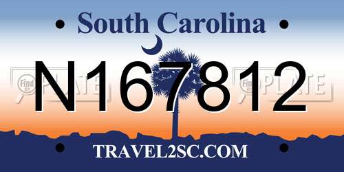 N167812 South Carolina License Plate