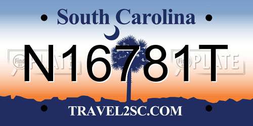 N16781T South Carolina License Plate