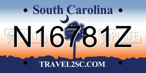 N16781Z South Carolina License Plate